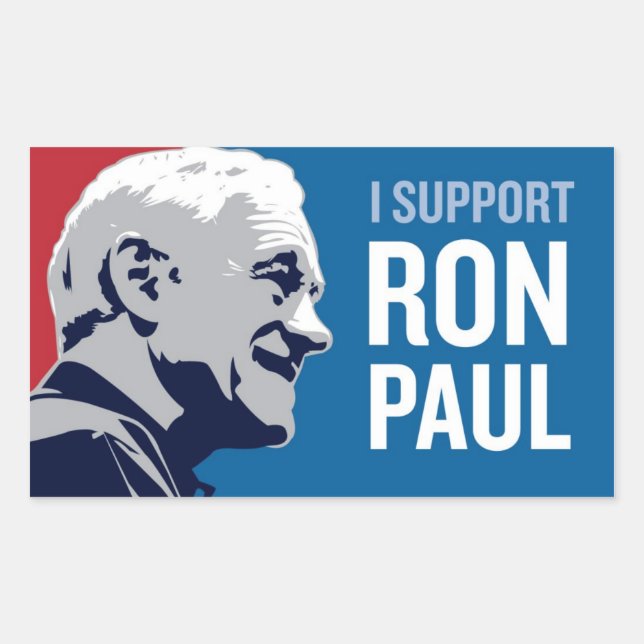 Support Ron Paul Rectangular Sticker (Front)