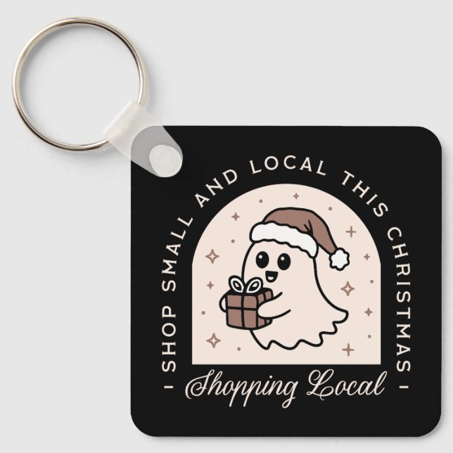 Support shop small local Christmas gift giving Key Ring (Front)