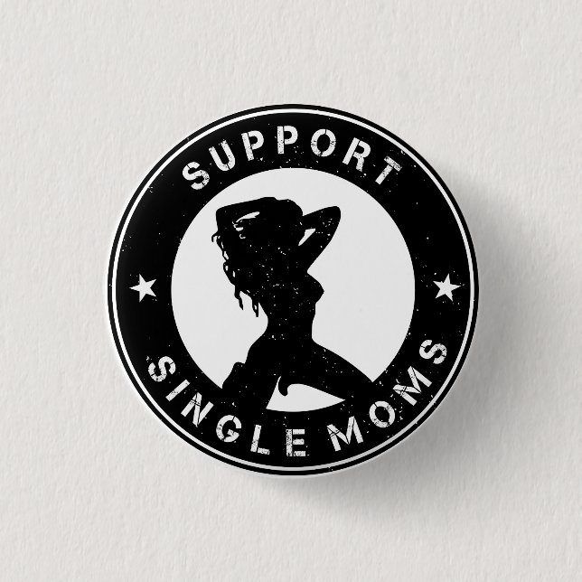 Support Single Mum 3 Cm Round Badge (Front)