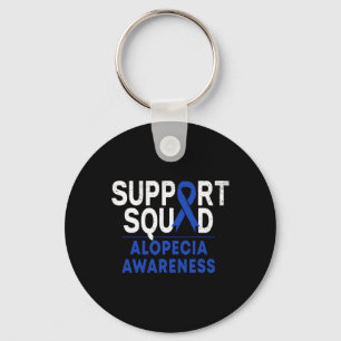 Support Squad Alopecia Awareness Blue AA Ribbon Wa Key Ring