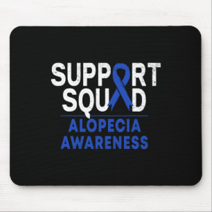 Support Squad Alopecia Awareness Blue AA Ribbon Wa Mouse Pad