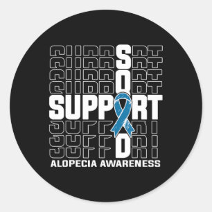 Support Squad Alopecia Awareness Classic Round Sticker