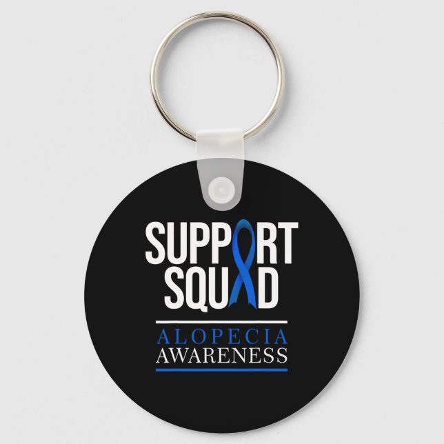 Support Squad Alopecia Awareness Hair Loss 1 Key Ring (Front)