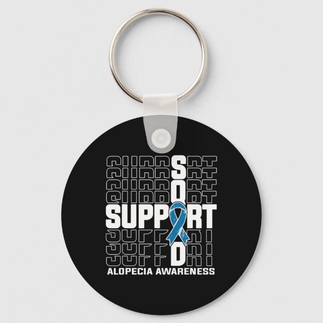 Support Squad Alopecia Awareness  Key Ring (Front)