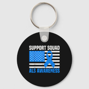 Support Squad Als Awareness Month Usa American Fla Key Ring