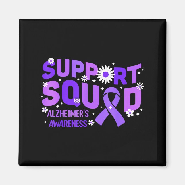 Support squad alzheimers awareness end purple magnet (Front)
