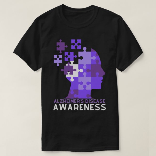 Support Squad Alzheimer's Awareness Purple Ribbon T-Shirt (Design Front)