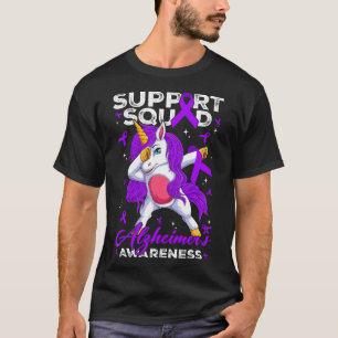 Support Squad Alzheimer's Awareness Unicorn & Purp T-Shirt