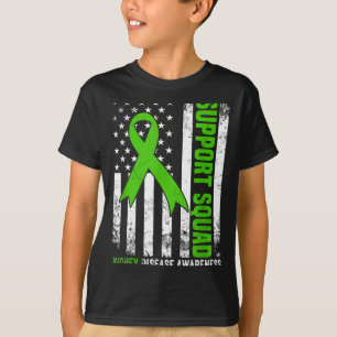 Support Squad American Flag Green Ribbon USA T-Shirt