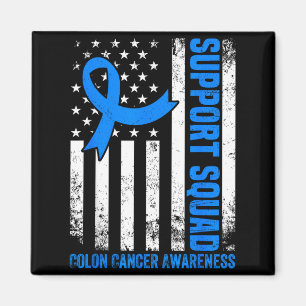 Support squad american flag usa colon cancer magnet