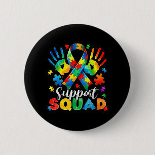 Support Squad Autism Awareness Family Outfits Men 6 Cm Round Badge