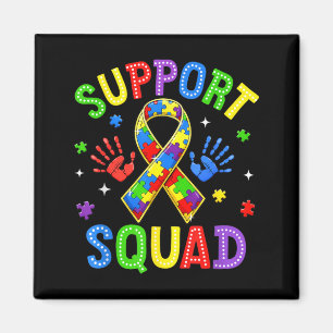 Support Squad Autism Awareness Family Outfits Men Magnet