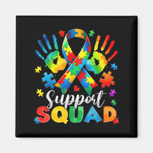 Support Squad Autism Awareness Family Outfits Men Magnet