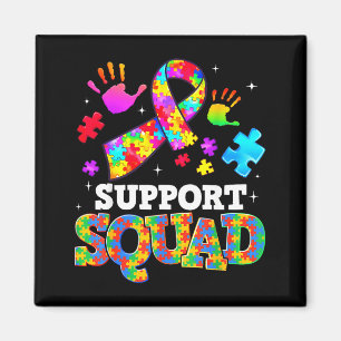 Support Squad Autism Awareness Ribbon Family Men W Magnet