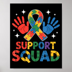 Support Squad Autism Awareness Ribbon Poster
