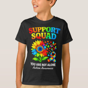 Support squad autism awareness ribbon sunflower T-Shirt