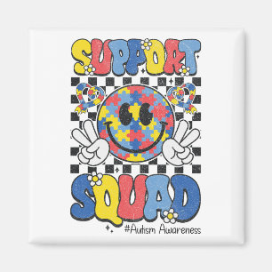 Support Squad Autism Awareness Smile Face Boys Gir Magnet