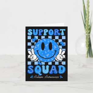 Support Squad Autism Awareness Smile Face Teacher  Card