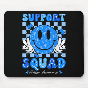Support Squad Autism Awareness Smile Face Teacher Mouse Pad