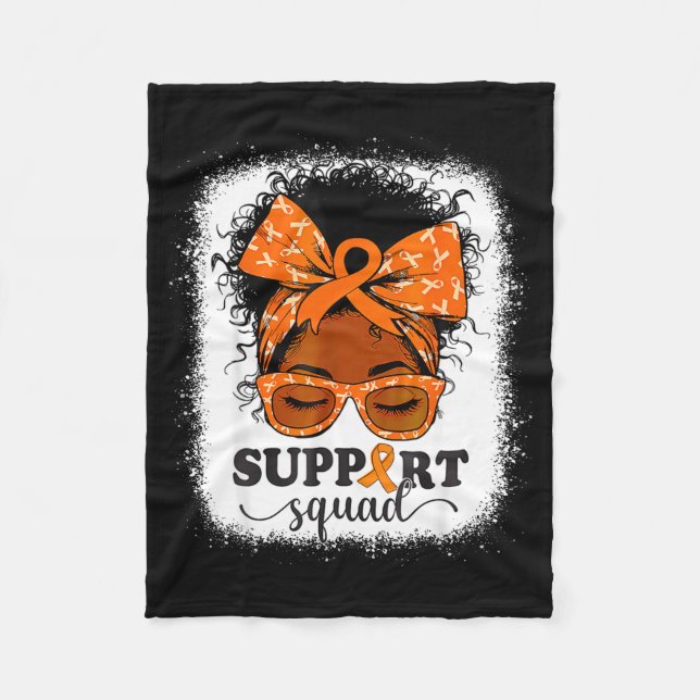 Support Squad Black Women Multiple Sclerosis Aware Fleece Blanket (Front)
