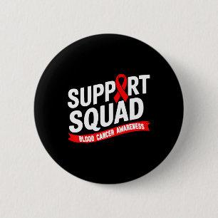Support Squad Blood Cancer Awareness Month Red Rib 6 Cm Round Badge
