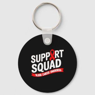 Support Squad Blood Cancer Awareness Month Red Rib Key Ring
