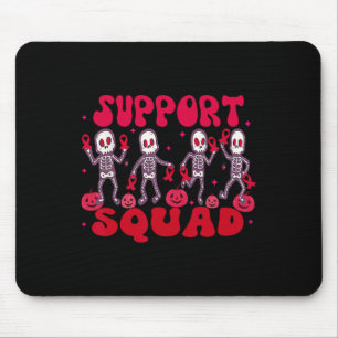 Support Squad Blood Cancer Halloween Red Ribbon Mouse Pad