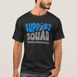 Support Squad Blue Ribbon Diabetes Awareness Month T-Shirt