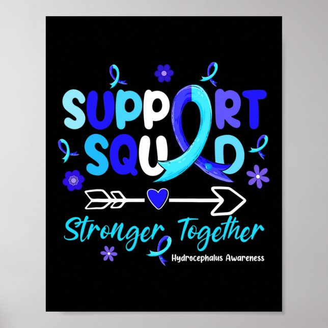 Support Squad Blue Ribbon Hydrocephalus Awareness  Poster (Front)