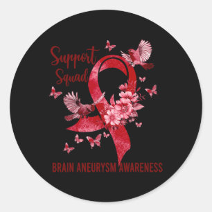Support Squad Brain Aneurysm Awareness Classic Round Sticker