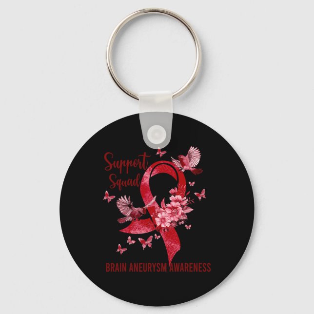 Support Squad Brain Aneurysm Awareness  Key Ring (Front)