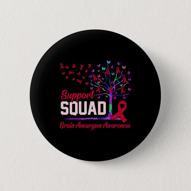 Support Squad Brain Aneurysm Awareness Month Suppo 6 Cm Round Badge (Front)