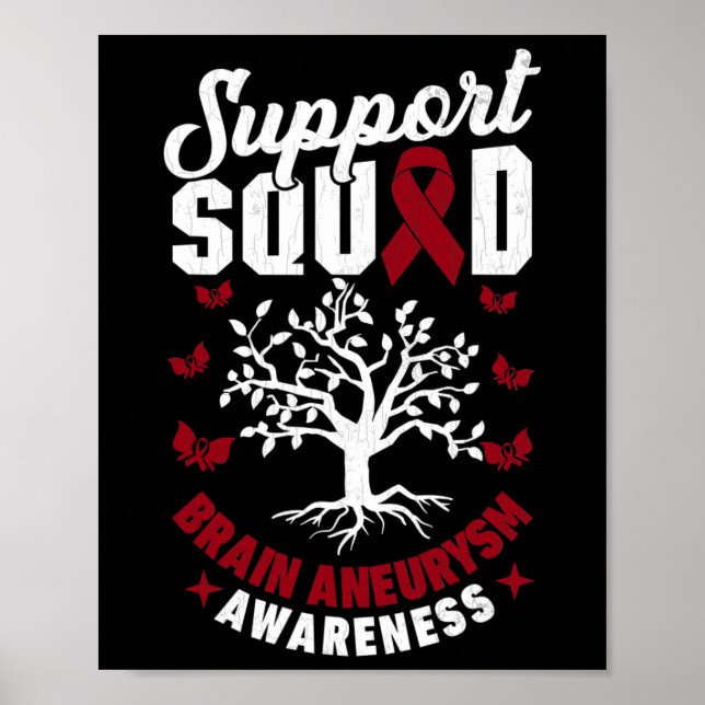 Support Squad Brain Aneurysm Awareness Support Gra Poster (Front)