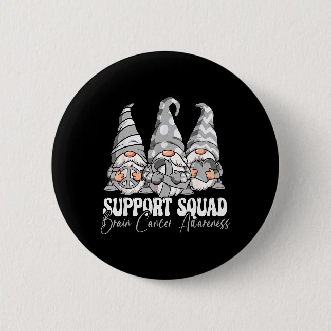 Support Squad Brain Cancer Awareness 6 Cm Round Badge (Front)