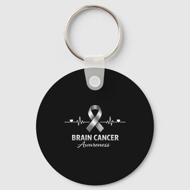 Support squad brain cancer awareness brain tumour key ring (Front)