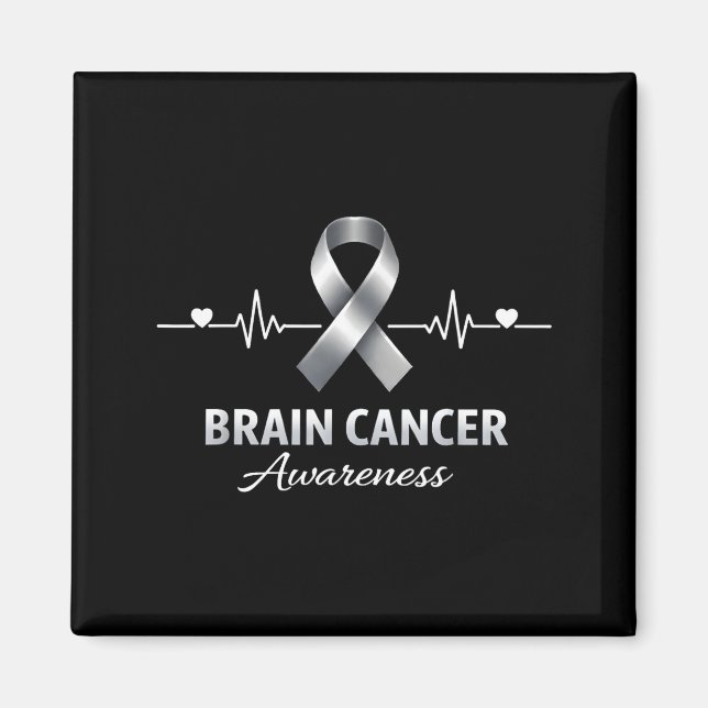 Support squad brain cancer awareness brain tumour magnet (Front)