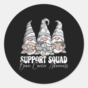 Support Squad Brain Cancer Awareness Classic Round Sticker