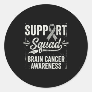 Support squad brain tumour awareness brain cancer  classic round sticker