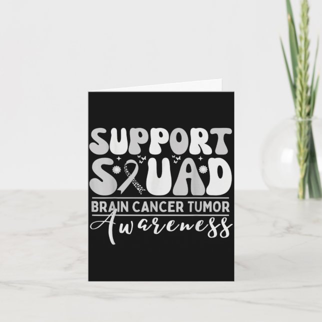 Support squad brain tumour awareness grey ribbon  card (Front)