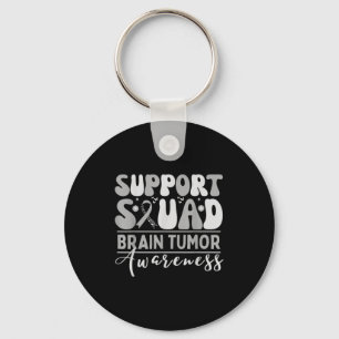 Support squad brain tumour awareness grey ribbon key ring