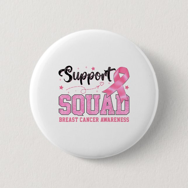 Support Squad Breast Cancer Awareness Coquette Pin (Front)
