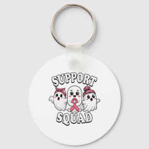 Support Squad Breast Cancer Awareness Cute Ghosts  Key Ring