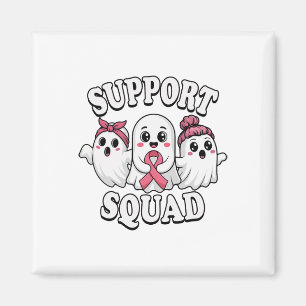 Support Squad Breast Cancer Awareness Cute Ghosts  Magnet