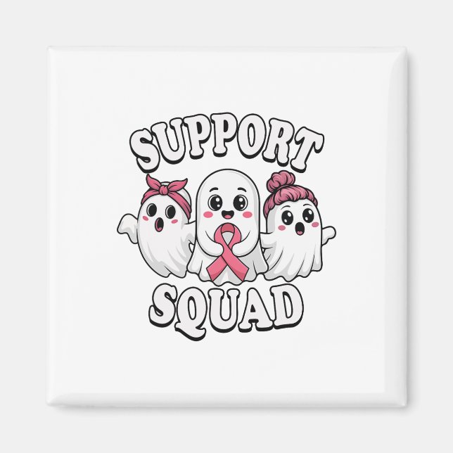 Support Squad Breast Cancer Awareness Cute Ghosts  Magnet (Front)