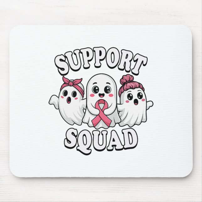 Support Squad Breast Cancer Awareness Cute Ghosts  Mouse Pad (Front)