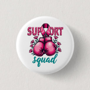 Support Squad Breast Cancer Awareness Gloves Box 3 Cm Round Badge