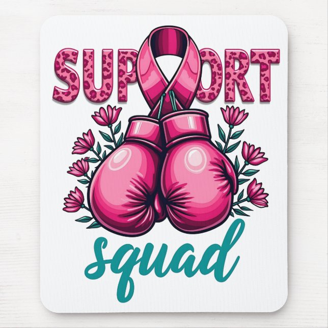 Support Squad Breast Cancer Awareness Gloves Box Mouse Pad (Front)