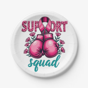 Support Squad Breast Cancer Awareness Gloves Box Paper Plate