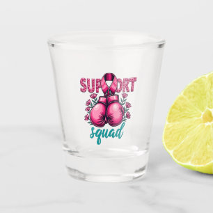 Support Squad Breast Cancer Awareness Gloves Box Shot Glass
