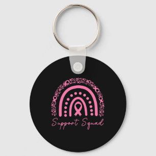 Support Squad Breast Cancer Awareness Husband Pink Key Ring